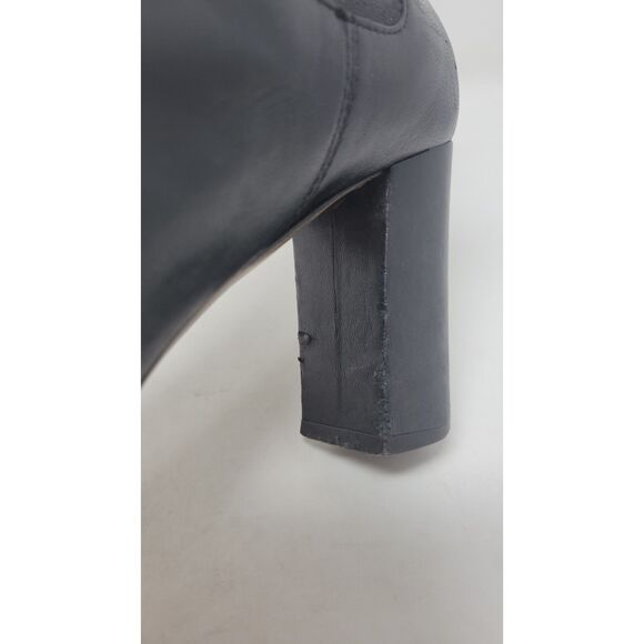 M. Gemi Black Leather Ankle Elastic Slip on Boots - Picture 10 of 12